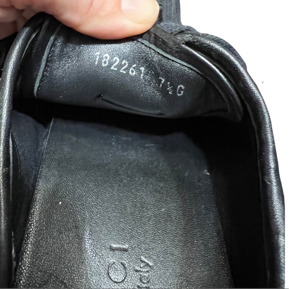 Gucci Men's Black Ace GG Embossed Green Stripe Sneakers Sz 7.5 Size US 9 Gold - Picture 6 of 16